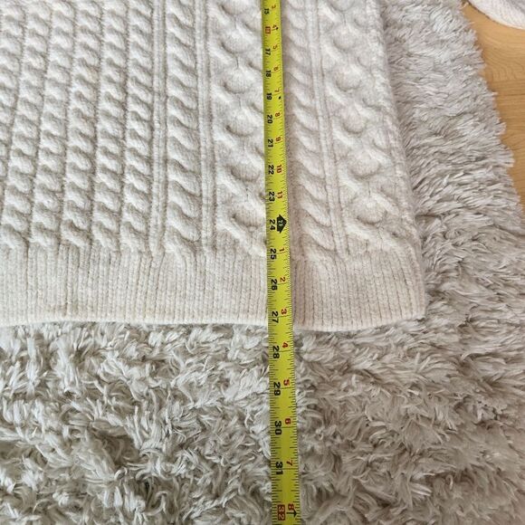 Free People Leslie Cable Knit Oversize Sweater Size XS Ivory - Picture 9 of 16